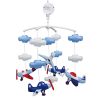 Blue Airplane and Clouds Handmade Infant Baby Musical Crib Mobile Gift Girls Boys Nursery Room Decor