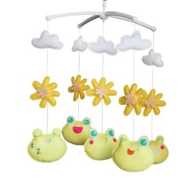 Light Yellow Cute Frog Handmade Baby Musical Crib Mobile Hanging Toy Gift Boys Girls Nursery Room Décor