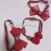 3 Pcs Baby Girl Cute Hair Bands Red Bowknot Headbands Lace Headwear