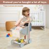 ROBOTIME Baby Wooden Shopping Cart Toy for Toddler Kids Push Walker Toy WRP02