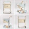 ROBOTIME Baby Wooden Shopping Cart Toy for Toddler Kids Push Walker Toy WRP02