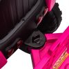 12V Kids Ride On Tractor with Trailer, Battery Powered Electric Car w/ Music, USB, Music, LED Lights, Vehicle Toy for 3 to 6 Ages, Rosy