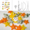 Handmade Baby Boy Crib Mobile Non-Woven Musical Mobile Crib Toy Nursery Room Decor, Stars and Rabbit