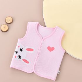 Pure Cotton Newborn Vest Warm Waistcoat (Option: Pink-90cm)