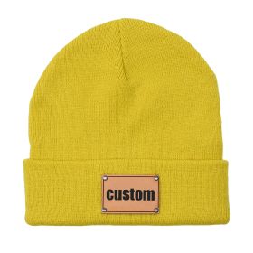 Knitted Baby Brimless Cap (Option: Yellow-M)