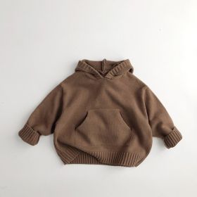 Children's Hoodie Retro Casual Sweater (Option: Brown-80cm)