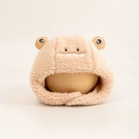 Baby Ushanka Windproof Thickening Warm Ear Protection Fleece-lined (Option: Plush Cartoon Beige-Age 3 Months)