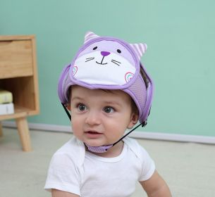 Baby Anti-fall Toddler Safety Helmet Headgear Protection (Option: Purple Cat-Adjustable)