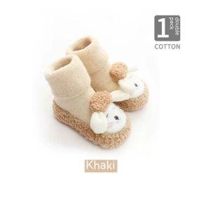 Spring And Autumn Soft Bottom Non-slip Baby Toddler Shoes (Option: Khaki-13cm)