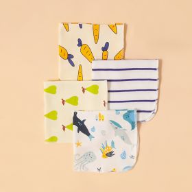 Baby Small Square Towel Nursing Face Washing (Option: Carrot Ocean)