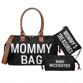 3-piece Portable Bag Set For Moms On Trips (Color: Black)
