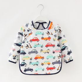 Baby Dinner Coverall Bib Spring And Autumn Long Sleeve Apron (Option: Long Sleeve Car-100cm)