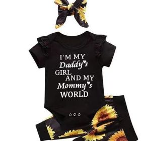 Headband Clothes Suit For Babies Jumpsuit (Option: Black Ten D-90cm)
