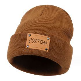 Knitted Baby Brimless Cap (Option: Brown-L)