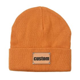 Knitted Baby Brimless Cap (Option: Orange-L)