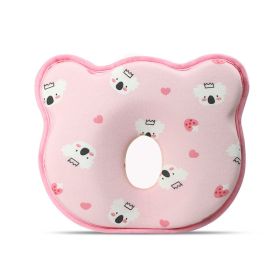 Cartoon Four Seasons Baby Headrest Anti-deviation Head Shaping For Children And Kids Pillow (Option: Strawberry Love Bear-25 × 23 × 3)