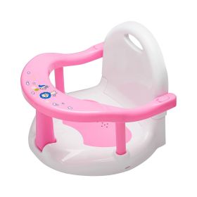 Environmental Anti-dumping Baby Bath Stool Safety Chair (Option: Pink And White-32x32x28cm)