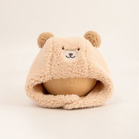 Baby Ushanka Windproof Thickening Warm Ear Protection Fleece-lined (Option: Beige-Age 3 Months)