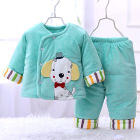 Baby Cotton Padded Coat Winter Thick Suede Cotton Jacket Quilted Two Newborn Winter Clothing (Option: Green-50 Yards)