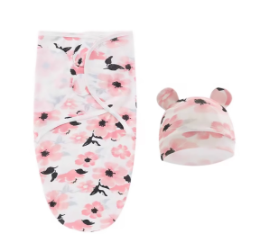 Newborn Swaddling Quilt Leisure Comfort Gro-bag Anti-startle Gro-bag  Swaddle Spring And Autumn Baby Supplies (Option: flower-75×60cm)