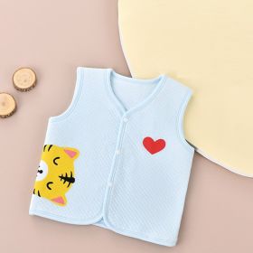 Pure Cotton Newborn Vest Warm Waistcoat (Option: Blue-90cm)