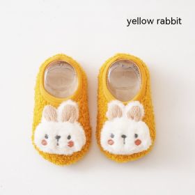 Cute Rabbit Autumn And Winter Room Socks (Option: Yellow Rabbit-M)