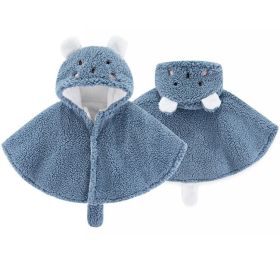 Cartoon Super Cute Boys And Girls Capes Baby Children's Shawl Coat (Option: Blue-90cm)