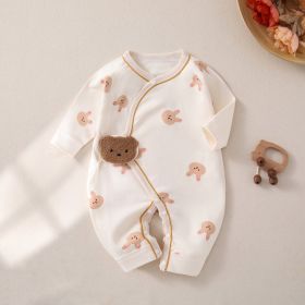 Newborn Jumpsuit Baby Butterfly Clothes Boneless Romper (Option: Beige Bunny-52cm)