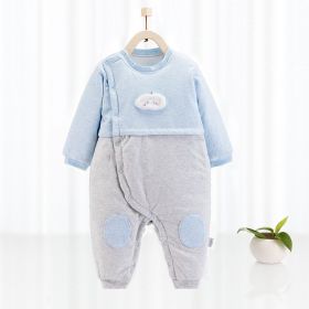 Warm Jumpsuit Newborn Cotton Crawling Suit (Option: Baby cloud blue-73cm)