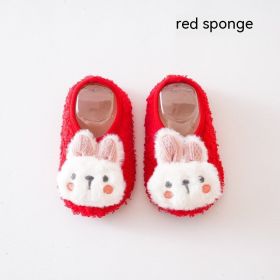 Cute Rabbit Autumn And Winter Room Socks (Option: Red Rabbit-S)