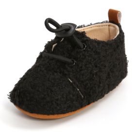 Baby Warm Toddler Soft Sole Shoes (Option: Black-11cm)