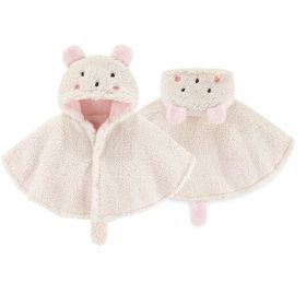 Cartoon Super Cute Boys And Girls Capes Baby Children's Shawl Coat (Option: White-90cm)