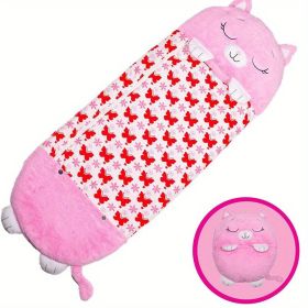 Kids Sleeping Bag, Soft Sleepy Sack For Kids & Toddlers  Easy Roll Up Design For School, Daycare  Children Sleeping Bags Play Pillow Sleep Sack (Option: Pink Fox-160x60CM)