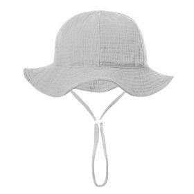 Baby Cotton Basin Bucket Hat (Option: Light Gray-Suitable For 0to12 Months Baby)