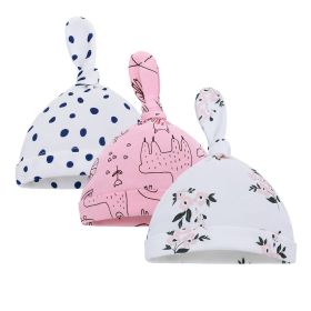 Thin Cotton Printed Baby Hat (Option: Flower Animal Gem)