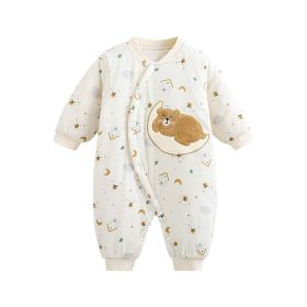 Warm Jumpsuit Newborn Cotton Crawling Suit (Option: Sleeping Bear-90cm)