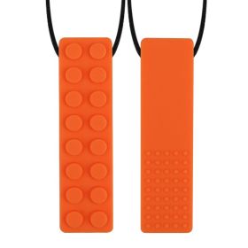 Building Blocks Teether Chewing Pendant Rainbow Teether Baby Teether Stick Self-closing (Color: Orange)