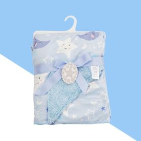 Babies' Woolen Blanket Baby Double Layer Super Soft Plush Blanket (Option: Star Moon-75X100cm)