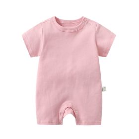 Baby Summer Short Sleeve Boxer Jumpsuit (Option: Jade Pink-59cm)