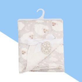 Babies' Woolen Blanket Baby Double Layer Super Soft Plush Blanket (Option: White Sheep-75X100cm)