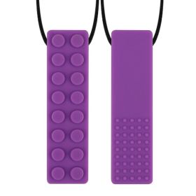 Building Blocks Teether Chewing Pendant Rainbow Teether Baby Teether Stick Self-closing (Color: Purple)