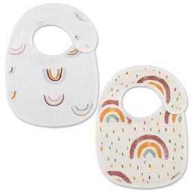 Danish Ins Gauze Waterproof Bib Saliva Towel U-shaped Thin 2 Pieces (Option: Rainbow 2 Pack)
