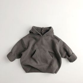 Children's Hoodie Retro Casual Sweater (Option: Korean Gray-90cm)