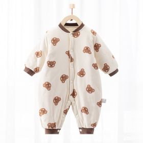 Warm Jumpsuit Newborn Cotton Crawling Suit (Option: Qiaoke bear-73cm)