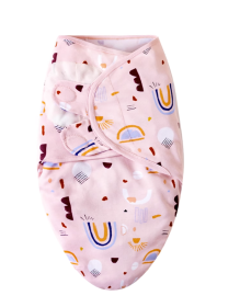 Newborn Swaddling Quilt Leisure Comfort Gro-bag Anti-startle Gro-bag  Swaddle Spring And Autumn Baby Supplies (Option: Color Powder-75×60cm)