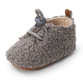 Baby Warm Toddler Soft Sole Shoes (Option: Gray-11cm)