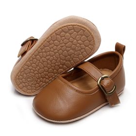 Baby Low-cut Toddler Shoes Simple (Option: Brown-11cm)