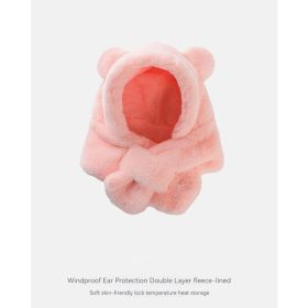 Baby Bear Hat With Scarf (Color: pink)