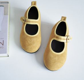 Velcro Four Seasons Small Fabric Shoes (Option: Yellow-145mm)