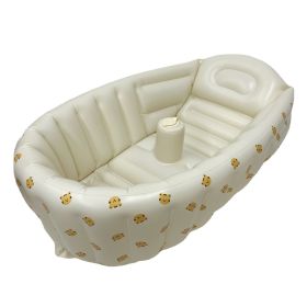 Inflatable bathtub; Inflatable Bath Baby Foldable Swimming Bath Bathroom Newborn Tub Portable Children's swimming pool (Color: Tiger)